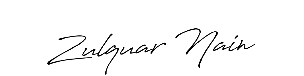 Make a beautiful signature design for name Zulquar Nain. With this signature (Antro_Vectra_Bolder) style, you can create a handwritten signature for free. Zulquar Nain signature style 7 images and pictures png
