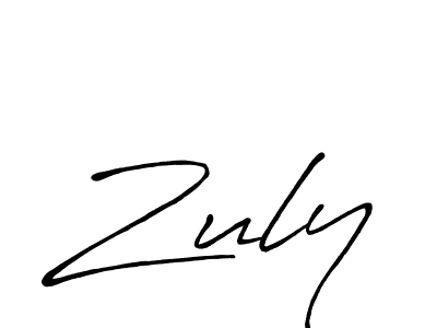 Zuly stylish signature style. Best Handwritten Sign (Antro_Vectra_Bolder) for my name. Handwritten Signature Collection Ideas for my name Zuly. Zuly signature style 7 images and pictures png