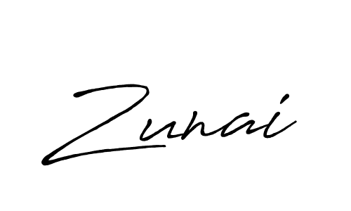 Use a signature maker to create a handwritten signature online. With this signature software, you can design (Antro_Vectra_Bolder) your own signature for name Zunai. Zunai signature style 7 images and pictures png