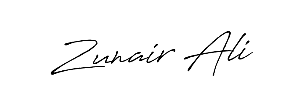 Also You can easily find your signature by using the search form. We will create Zunair Ali name handwritten signature images for you free of cost using Antro_Vectra_Bolder sign style. Zunair Ali signature style 7 images and pictures png