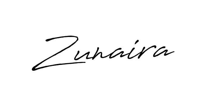Use a signature maker to create a handwritten signature online. With this signature software, you can design (Antro_Vectra_Bolder) your own signature for name Zunaira. Zunaira signature style 7 images and pictures png