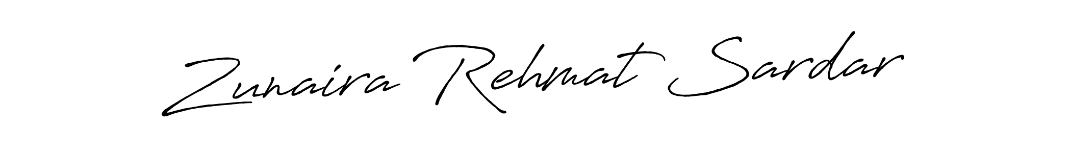 Design your own signature with our free online signature maker. With this signature software, you can create a handwritten (Antro_Vectra_Bolder) signature for name Zunaira Rehmat Sardar. Zunaira Rehmat Sardar signature style 7 images and pictures png