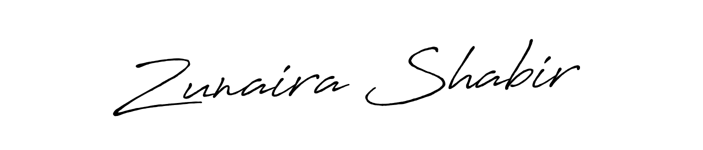 Design your own signature with our free online signature maker. With this signature software, you can create a handwritten (Antro_Vectra_Bolder) signature for name Zunaira Shabir. Zunaira Shabir signature style 7 images and pictures png