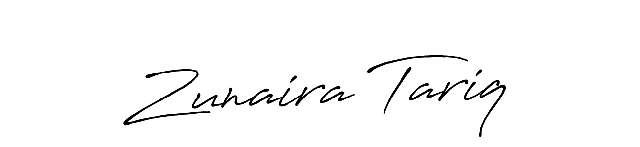 How to make Zunaira Tariq name signature. Use Antro_Vectra_Bolder style for creating short signs online. This is the latest handwritten sign. Zunaira Tariq signature style 7 images and pictures png