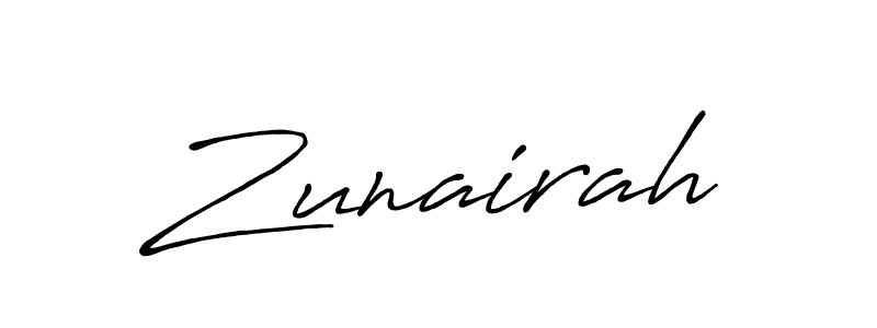 Use a signature maker to create a handwritten signature online. With this signature software, you can design (Antro_Vectra_Bolder) your own signature for name Zunairah. Zunairah signature style 7 images and pictures png