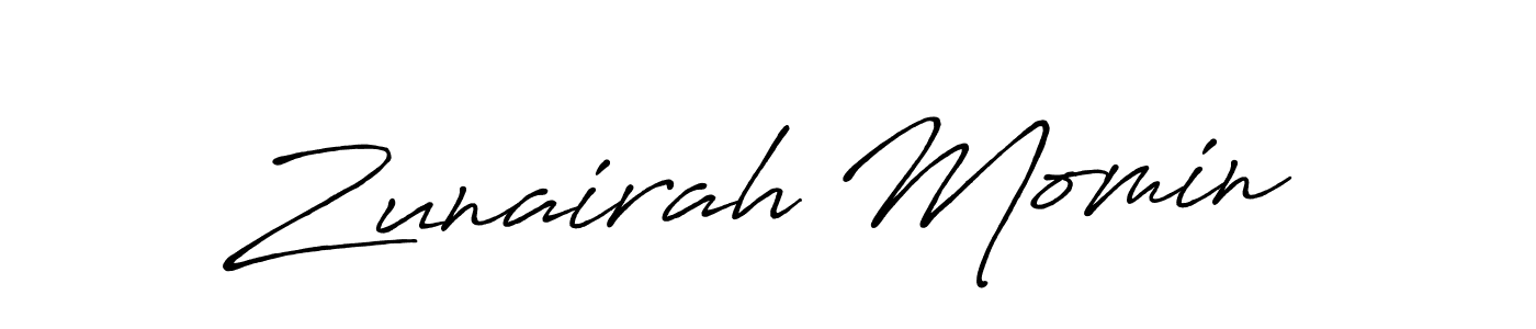 Antro_Vectra_Bolder is a professional signature style that is perfect for those who want to add a touch of class to their signature. It is also a great choice for those who want to make their signature more unique. Get Zunairah Momin name to fancy signature for free. Zunairah Momin signature style 7 images and pictures png