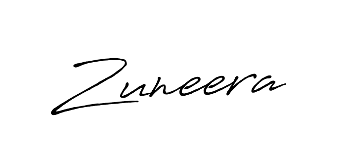 Also we have Zuneera name is the best signature style. Create professional handwritten signature collection using Antro_Vectra_Bolder autograph style. Zuneera signature style 7 images and pictures png