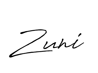 Make a beautiful signature design for name Zuni. With this signature (Antro_Vectra_Bolder) style, you can create a handwritten signature for free. Zuni signature style 7 images and pictures png