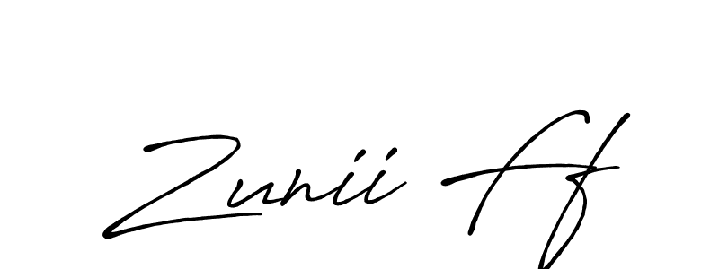Zunii Ff stylish signature style. Best Handwritten Sign (Antro_Vectra_Bolder) for my name. Handwritten Signature Collection Ideas for my name Zunii Ff. Zunii Ff signature style 7 images and pictures png