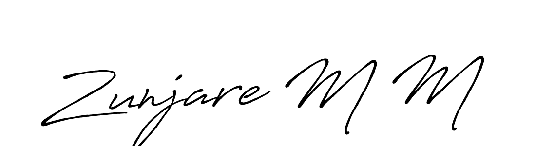 Best and Professional Signature Style for Zunjare M M. Antro_Vectra_Bolder Best Signature Style Collection. Zunjare M M signature style 7 images and pictures png