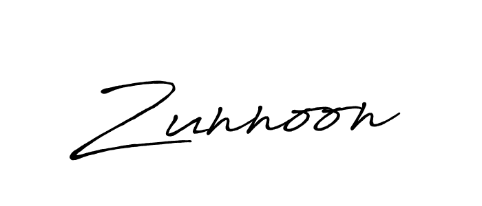 Use a signature maker to create a handwritten signature online. With this signature software, you can design (Antro_Vectra_Bolder) your own signature for name Zunnoon. Zunnoon signature style 7 images and pictures png