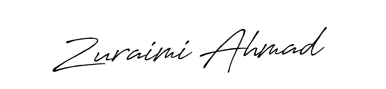 It looks lik you need a new signature style for name Zuraimi Ahmad. Design unique handwritten (Antro_Vectra_Bolder) signature with our free signature maker in just a few clicks. Zuraimi Ahmad signature style 7 images and pictures png