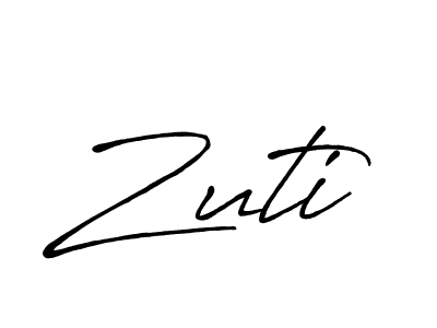 Use a signature maker to create a handwritten signature online. With this signature software, you can design (Antro_Vectra_Bolder) your own signature for name Zuti. Zuti signature style 7 images and pictures png