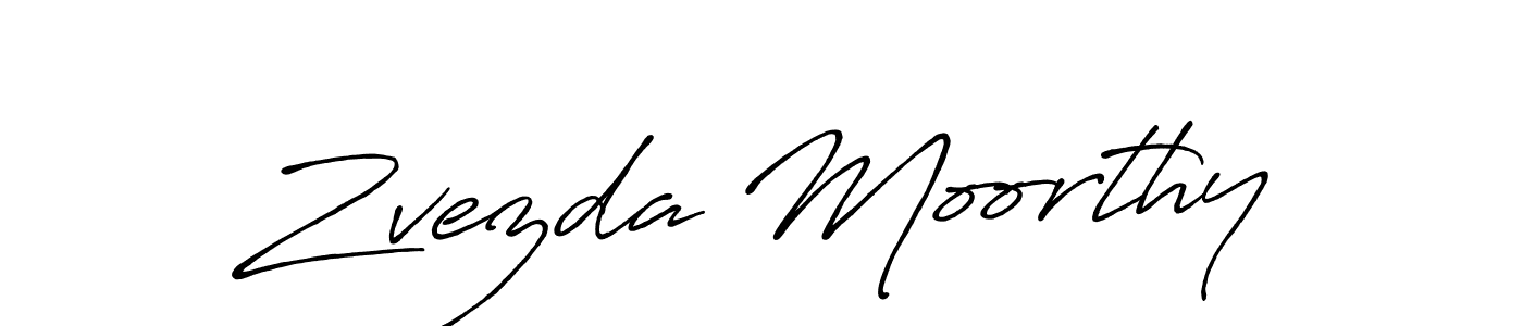 Use a signature maker to create a handwritten signature online. With this signature software, you can design (Antro_Vectra_Bolder) your own signature for name Zvezda Moorthy. Zvezda Moorthy signature style 7 images and pictures png