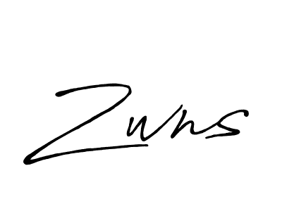 Use a signature maker to create a handwritten signature online. With this signature software, you can design (Antro_Vectra_Bolder) your own signature for name Zwns. Zwns signature style 7 images and pictures png