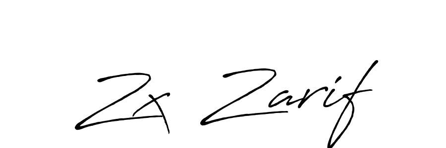 Create a beautiful signature design for name Zx  Zarif. With this signature (Antro_Vectra_Bolder) fonts, you can make a handwritten signature for free. Zx  Zarif signature style 7 images and pictures png
