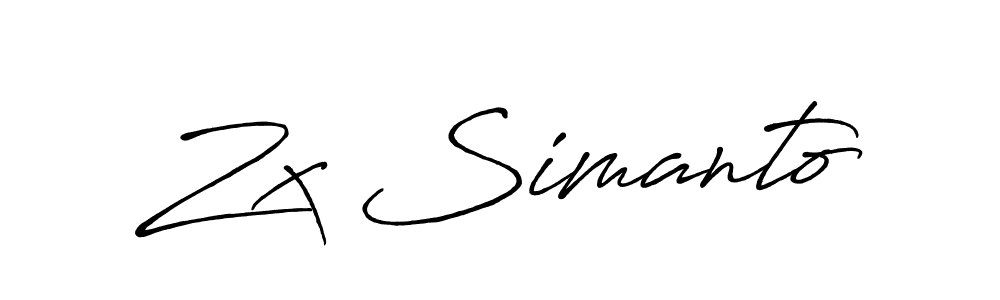 The best way (Antro_Vectra_Bolder) to make a short signature is to pick only two or three words in your name. The name Zx Simanto include a total of six letters. For converting this name. Zx Simanto signature style 7 images and pictures png