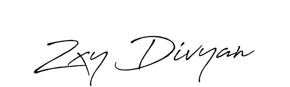 Zxy Divyan stylish signature style. Best Handwritten Sign (Antro_Vectra_Bolder) for my name. Handwritten Signature Collection Ideas for my name Zxy Divyan. Zxy Divyan signature style 7 images and pictures png