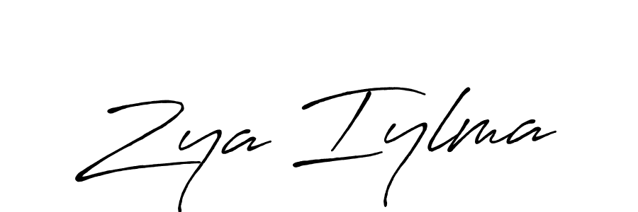 Similarly Antro_Vectra_Bolder is the best handwritten signature design. Signature creator online .You can use it as an online autograph creator for name Zya Iylma. Zya Iylma signature style 7 images and pictures png