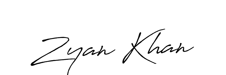 Create a beautiful signature design for name Zyan Khan. With this signature (Antro_Vectra_Bolder) fonts, you can make a handwritten signature for free. Zyan Khan signature style 7 images and pictures png