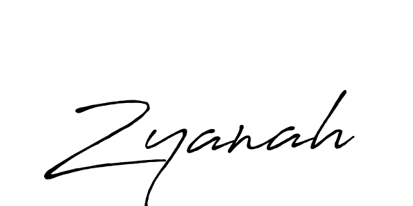 Make a beautiful signature design for name Zyanah. With this signature (Antro_Vectra_Bolder) style, you can create a handwritten signature for free. Zyanah signature style 7 images and pictures png