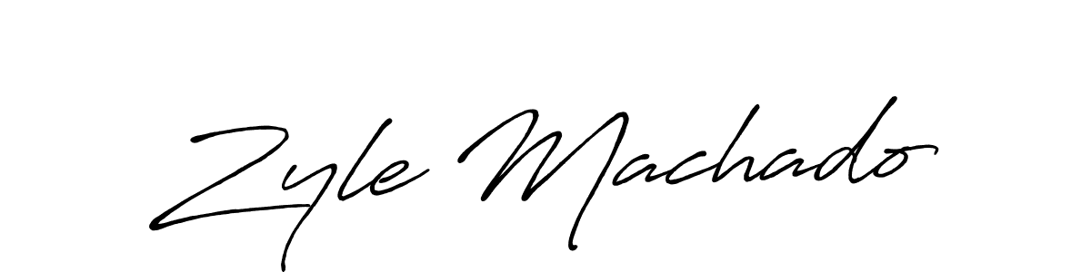 Also You can easily find your signature by using the search form. We will create Zyle Machado name handwritten signature images for you free of cost using Antro_Vectra_Bolder sign style. Zyle Machado signature style 7 images and pictures png