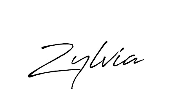 Make a beautiful signature design for name Zylvia. With this signature (Antro_Vectra_Bolder) style, you can create a handwritten signature for free. Zylvia signature style 7 images and pictures png