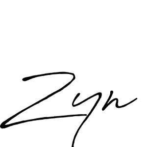 Design your own signature with our free online signature maker. With this signature software, you can create a handwritten (Antro_Vectra_Bolder) signature for name Zyn. Zyn signature style 7 images and pictures png