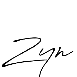 Design your own signature with our free online signature maker. With this signature software, you can create a handwritten (Antro_Vectra_Bolder) signature for name Zyn. Zyn signature style 7 images and pictures png