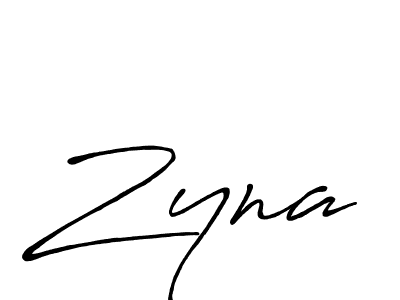 Design your own signature with our free online signature maker. With this signature software, you can create a handwritten (Antro_Vectra_Bolder) signature for name Zyna. Zyna signature style 7 images and pictures png