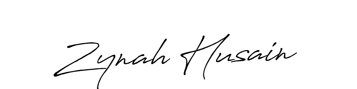 How to make Zynah Husain name signature. Use Antro_Vectra_Bolder style for creating short signs online. This is the latest handwritten sign. Zynah Husain signature style 7 images and pictures png