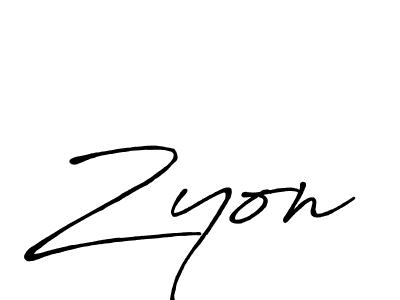 Create a beautiful signature design for name Zyon. With this signature (Antro_Vectra_Bolder) fonts, you can make a handwritten signature for free. Zyon signature style 7 images and pictures png