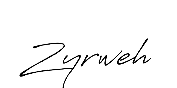 How to make Zyrweh name signature. Use Antro_Vectra_Bolder style for creating short signs online. This is the latest handwritten sign. Zyrweh signature style 7 images and pictures png