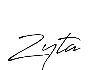 if you are searching for the best signature style for your name Zyta. so please give up your signature search. here we have designed multiple signature styles  using Antro_Vectra_Bolder. Zyta signature style 7 images and pictures png