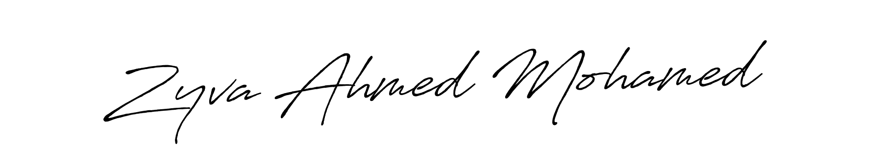 Use a signature maker to create a handwritten signature online. With this signature software, you can design (Antro_Vectra_Bolder) your own signature for name Zyva Ahmed Mohamed. Zyva Ahmed Mohamed signature style 7 images and pictures png