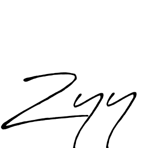 How to make Zyy signature? Antro_Vectra_Bolder is a professional autograph style. Create handwritten signature for Zyy name. Zyy signature style 7 images and pictures png