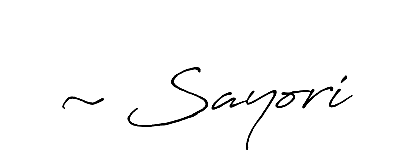 Design your own signature with our free online signature maker. With this signature software, you can create a handwritten (Antro_Vectra_Bolder) signature for name ~ Sayori. ~ Sayori signature style 7 images and pictures png