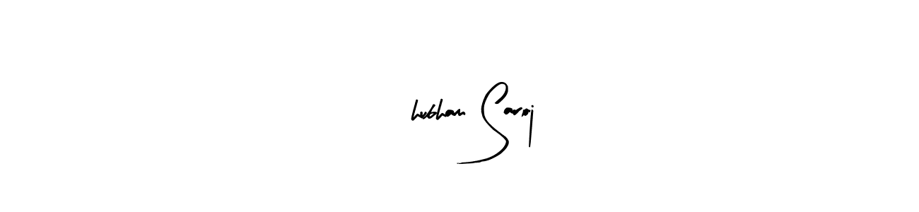 Arty Signature is a professional signature style that is perfect for those who want to add a touch of class to their signature. It is also a great choice for those who want to make their signature more unique. Get $hubham Saroj name to fancy signature for free. $hubham Saroj signature style 8 images and pictures png