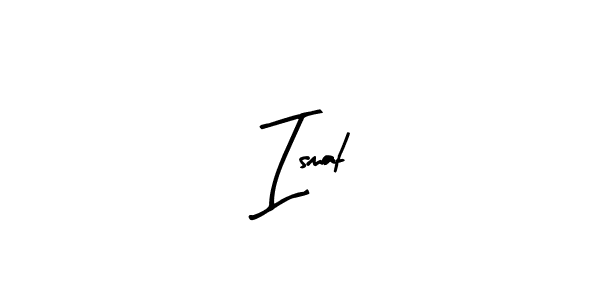 The best way (Arty Signature) to make a short signature is to pick only two or three words in your name. The name  Ismat include a total of six letters. For converting this name.  Ismat signature style 8 images and pictures png