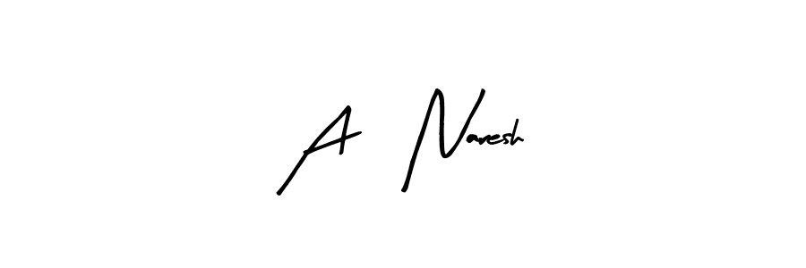 The best way (Arty Signature) to make a short signature is to pick only two or three words in your name. The name A, Naresh include a total of six letters. For converting this name. A, Naresh signature style 8 images and pictures png