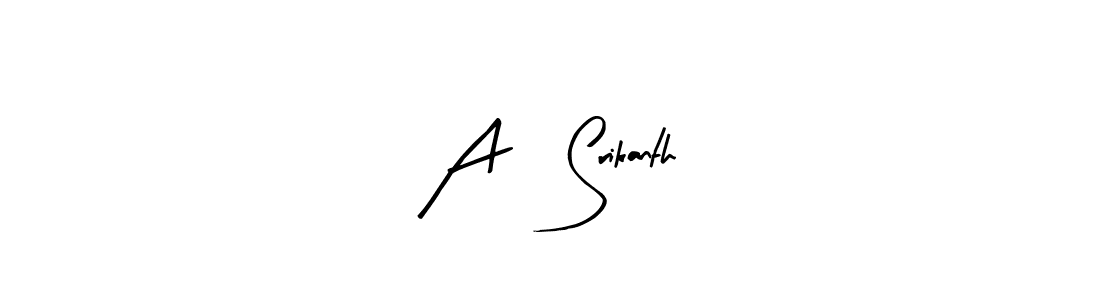 Similarly Arty Signature is the best handwritten signature design. Signature creator online .You can use it as an online autograph creator for name A, Srikanth. A, Srikanth signature style 8 images and pictures png