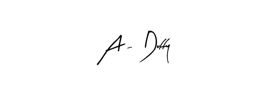 The best way (Arty Signature) to make a short signature is to pick only two or three words in your name. The name A - Duffy include a total of six letters. For converting this name. A - Duffy signature style 8 images and pictures png