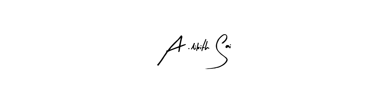 Similarly Arty Signature is the best handwritten signature design. Signature creator online .You can use it as an online autograph creator for name A .likith Sai. A .likith Sai signature style 8 images and pictures png