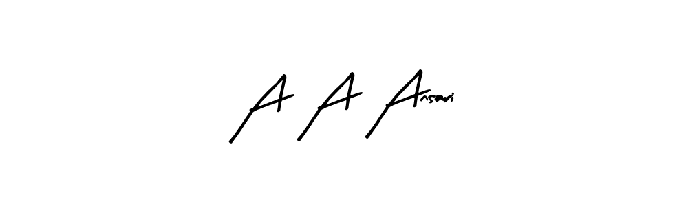 A A Ansari stylish signature style. Best Handwritten Sign (Arty Signature) for my name. Handwritten Signature Collection Ideas for my name A A Ansari. A A Ansari signature style 8 images and pictures png