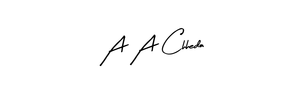 The best way (Arty Signature) to make a short signature is to pick only two or three words in your name. The name A A Chheda include a total of six letters. For converting this name. A A Chheda signature style 8 images and pictures png