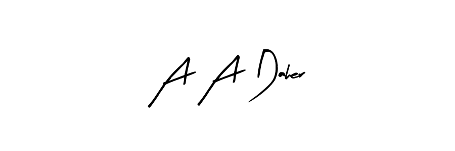 Design your own signature with our free online signature maker. With this signature software, you can create a handwritten (Arty Signature) signature for name A A Daher. A A Daher signature style 8 images and pictures png