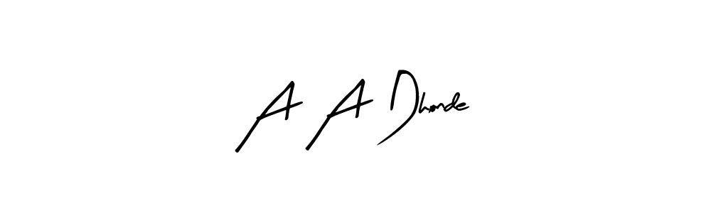 Design your own signature with our free online signature maker. With this signature software, you can create a handwritten (Arty Signature) signature for name A A Dhonde. A A Dhonde signature style 8 images and pictures png