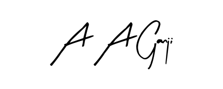 Create your official email sign-off with A A Ganji name in Arty Signature style. Crisp, clean, and perfectly legible across all screens. A A Ganji signature style 8 images and pictures png