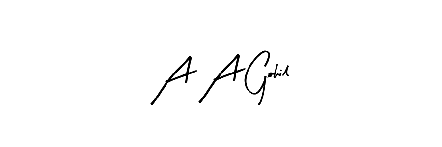 How to Draw A A Gohil signature style? Arty Signature is a latest design signature styles for name A A Gohil. A A Gohil signature style 8 images and pictures png