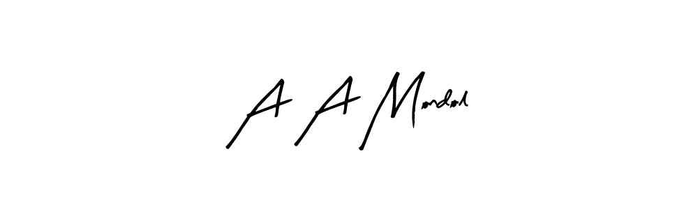 Design your own signature with our free online signature maker. With this signature software, you can create a handwritten (Arty Signature) signature for name A A Mondol. A A Mondol signature style 8 images and pictures png